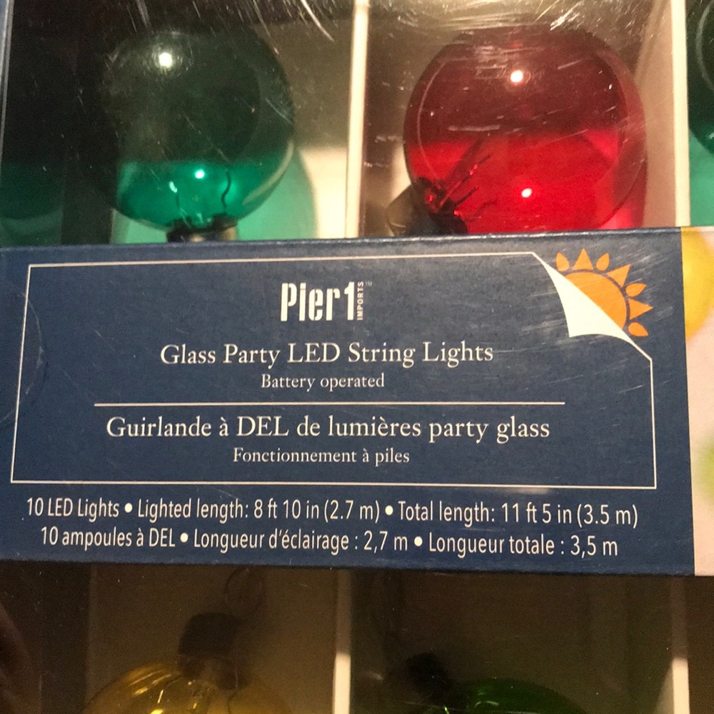 2 boxes of glass LED string lights